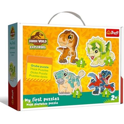 Trefl Jurassic World, Adorable Dinosaurs 4 grandi puzzle di forme per bambini piccoli, da 2 a 5 pezzi, per bambini dai 2 anni in su Trefl Jurassic World, Adorable Dinosaurs 4 grandi puzzle di forme per bambini piccoli, da 2 a 5 pezzi, per bambini dai 2 anni in su