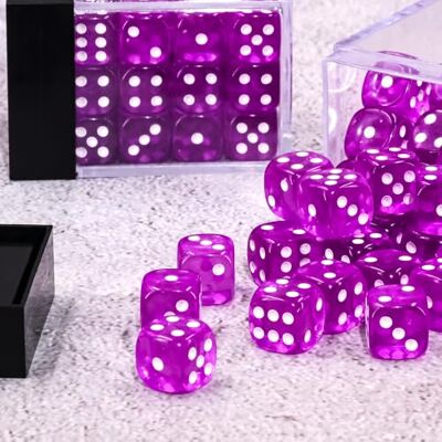 Rio -Dato di 6 facce – Set di 36 dadi – Viola trasparente Rio -Dato di 6 facce – Set di 36 dadi – Viola trasparente