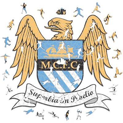 ICONIC Puzzles - Logo Retro Man City FC - Puzzle di Legno - 150 Pezzi ICONIC Puzzles - Logo Retro Man City FC - Puzzle di Legno - 150 Pezzi