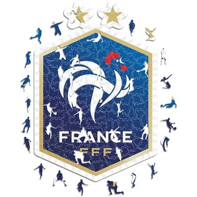 Iconic Puzzles Francia, Logo, Puzzle di Legno con licenza ufficiale della nazionale, 100% sostenibile, regalo per adulti e bambini, taglia L, 500 Pcs Iconic Puzzles Francia, Logo, Puzzle di Legno con licenza ufficiale della nazionale, 100% sostenibile, regalo per adulti e bambini, taglia L, 500 Pcs