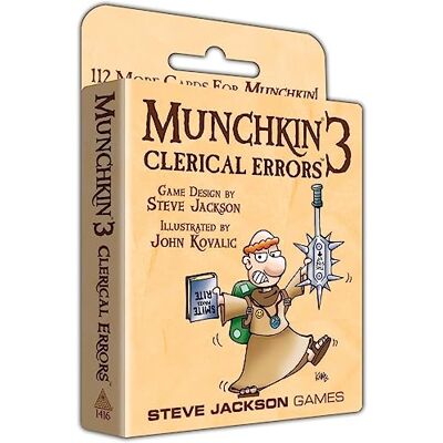 Jackson Munchkin 3: Clerical Errors L’esilarante gioco di carte fantasy veloce per 3-8 giocatori Umorismo contorto e partite da 1 ora Dai 10 anni in su Inglese Jackson Munchkin 3: Clerical Errors L’esilarante gioco di carte fantasy veloce per 3-8 giocatori Umorismo contorto e partite da 1 ora Dai 10 anni in su Inglese