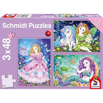 Schmidt Spiele Princess, Fairy & Mermaid, 3x48 pieces children's puzzle Schmidt Spiele Princess, Fairy & Mermaid, 3x48 pieces children's puzzle