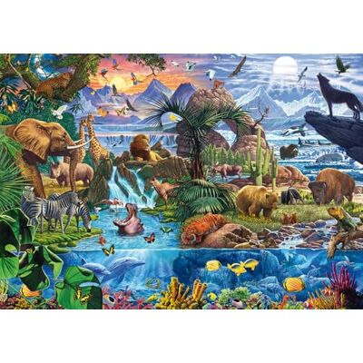 Schmidt Spiele Panorama della fauna selvatica, Puzzle da 1500 pezzi Schmidt Spiele Panorama della fauna selvatica, Puzzle da 1500 pezzi