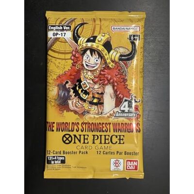 BANDAI One Piece OP-17 The World's Strongest Warriors 1 Bustina 12 Carte 4° Anniversario, 12 Carte per Busta, 131+4 Tipi Totali, Versione Ing, Età 6+ BANDAI One Piece OP-17 The World's Strongest Warriors 1 Bustina 12 Carte 4° Anniversario, 12 Carte per Busta, 131+4 Tipi Totali, Versione Ing, Età 6+