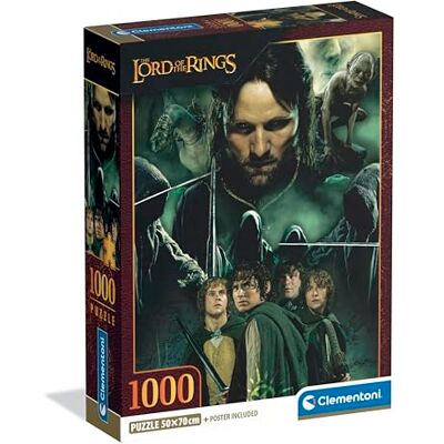Clementoni Puzzle 1000 Pezzi per Adulti e Ragazzi, Special Series, Tema Signore degli Anelli, Compact Box con Poster Incluso, Idea Regalo Uomo e Donna, Made in Italy, 70x50 cm, Clementoni Puzzle 1000 Pezzi per Adulti e Ragazzi, Special Series, Tema Signore degli Anelli, Compact Box con Poster Incluso, Idea Regalo Uomo e Donna, Made in Italy, 70x50 cm,