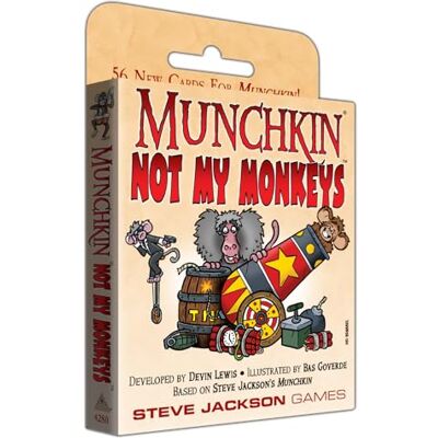 Jackson Munchkin: Not My Monkeys Espansione di carte con tema scimmie per Munchkin 3–6 Giocatori 60–120 Minuti Jackson Munchkin: Not My Monkeys Espansione di carte con tema scimmie per Munchkin 3–6 Giocatori 60–120 Minuti