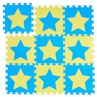 Relaxdays Tappeto Puzzle Bambini Blu/Giallo Relaxdays Tappeto Puzzle Bambini Blu/Giallo