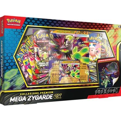Pokémon : collezione premium Mega Zygarde-ex del GCC (una carta promozionale, una carta lenticolare gigante, un adesivo e otto buste di espansione), Edizione in Italiano Pokémon : collezione premium Mega Zygarde-ex del GCC (una carta promozionale, una carta lenticolare gigante, un adesivo e otto buste di espansione), Edizione in Italiano