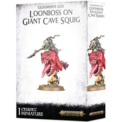 Games Workshop Warhammer Age of Sigmar Gloomspite Gitz: Loonboss On Giant Cave Squig Games Workshop Warhammer Age of Sigmar Gloomspite Gitz: Loonboss On Giant Cave Squig
