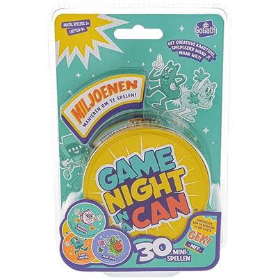Goliath Game Night in a Can, Kaartspel voor Kinderen vanaf 8 Jaar, Gezelschapsspel voor 3-20 Spelers Goliath Game Night in a Can, Kaartspel voor Kinderen vanaf 8 Jaar, Gezelschapsspel voor 3-20 Spelers