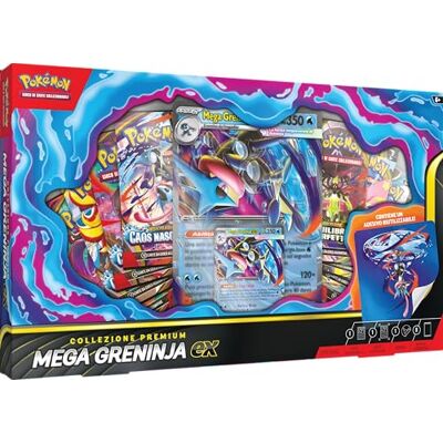 Pokémon : collezione premium Mega Greninja-ex del GCC (1 carta promozionale olografica, 1 carta lenticolare gigante e 8 buste di espansione), Edizione in Italiano Pokémon : collezione premium Mega Greninja-ex del GCC (1 carta promozionale olografica, 1 carta lenticolare gigante e 8 buste di espansione), Edizione in Italiano