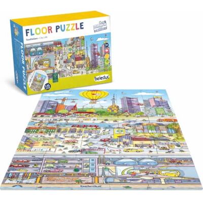 Beleduc Puzzle da pavimento della città XL – 45 pezzi – Grande puzzle per bambini a partire dai 3 anni – puzzle educativo città e traffico – 92 x 92 cm – 3 puzzle diventare 1 puzzle XL – immagine Beleduc Puzzle da pavimento della città XL – 45 pezzi – Grande puzzle per bambini a partire dai 3 anni – puzzle educativo città e traffico – 92 x 92 cm – 3 puzzle diventare 1 puzzle XL – immagine