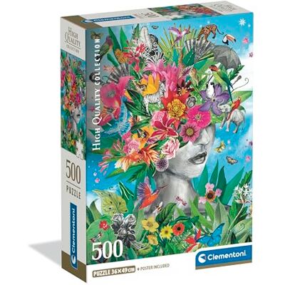 Clementoni Puzzle 500 Pezzi per Adulti e Ragazzi, Collection, Tema Head in the Jungle, Compact Box con Poster Incluso, Idea Regalo Uomo e Donna, Made in Italy, 49x36 cm, Clementoni Puzzle 500 Pezzi per Adulti e Ragazzi, Collection, Tema Head in the Jungle, Compact Box con Poster Incluso, Idea Regalo Uomo e Donna, Made in Italy, 49x36 cm,