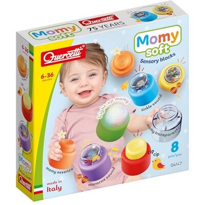 Quercetti Momy Soft Sensory Blocks, Giochi Montessori 6-36 Mesi 8 Blocchi Sensoriali Morbidi Colorati con Luci e Suoni, Giocattoli Bambini 2 Anni Educativi Sviluppo Motricità Quercetti Momy Soft Sensory Blocks, Giochi Montessori 6-36 Mesi 8 Blocchi Sensoriali Morbidi Colorati con Luci e Suoni, Giocattoli Bambini 2 Anni Educativi Sviluppo Motricità