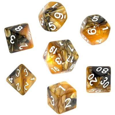 Asmodee REBEL Set di dadi RPG Bicolore Nero e Oro Asmodee REBEL Set di dadi RPG Bicolore Nero e Oro