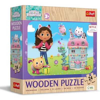 Trefl Puzzle in Legno: Gabby's Dollhouse, l’Allegra Gabby ed i suoi Amici 24 Pezzi, Wooden Puzzle, Bordi Arrotondati, Motivo Decorativo sul Retro, per Bambini dai 3 anni Trefl Puzzle in Legno: Gabby's Dollhouse, l’Allegra Gabby ed i suoi Amici 24 Pezzi, Wooden Puzzle, Bordi Arrotondati, Motivo Decorativo sul Retro, per Bambini dai 3 anni