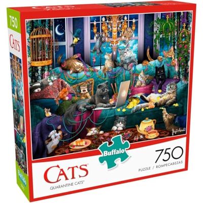 Buffalo Games Puzzle gatto quarantena, multicolore, grandi dimensioni Buffalo Games Puzzle gatto quarantena, multicolore, grandi dimensioni