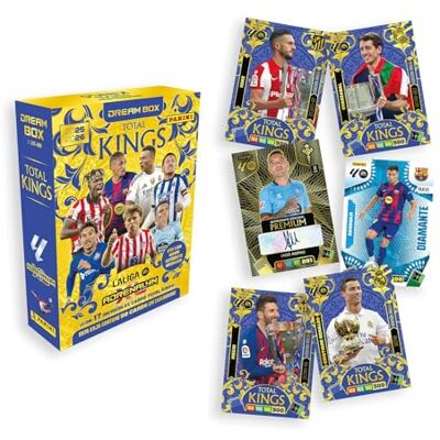Panini Scatola Adrenalyn XL LaLiga EA Sports 2025/26 Dream Box Total Kings, collezione ufficiale, 50 carte (26 esclusive), carte da collezione per bambini Panini Scatola Adrenalyn XL LaLiga EA Sports 2025/26 Dream Box Total Kings, collezione ufficiale, 50 carte (26 esclusive), carte da collezione per bambini