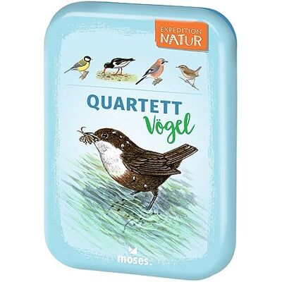 moses Expedition Natur Quartetto Uccelli Gioco di Carte per Bambini Gioco da Viaggio in Scatola di Latta Compatta da Viaggio, Gioco Bambini A Partire dagli 8 Anni in su, Bianco moses Expedition Natur Quartetto Uccelli Gioco di Carte per Bambini Gioco da Viaggio in Scatola di Latta Compatta da Viaggio, Gioco Bambini A Partire dagli 8 Anni in su, Bianco