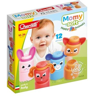 Quercetti Momy Soft Happy Animals, Set di 8 Morbidi Mega Bloks Colorati per Bambini 6-36 Mesi, Gioco Educativo per Sviluppare Motricità Fine, Creatività e Coordinazione Occhio-Mano Costruzioni Bambini Quercetti Momy Soft Happy Animals, Set di 8 Morbidi Mega Bloks Colorati per Bambini 6-36 Mesi, Gioco Educativo per Sviluppare Motricità Fine, Creatività e Coordinazione Occhio-Mano Costruzioni Bambini