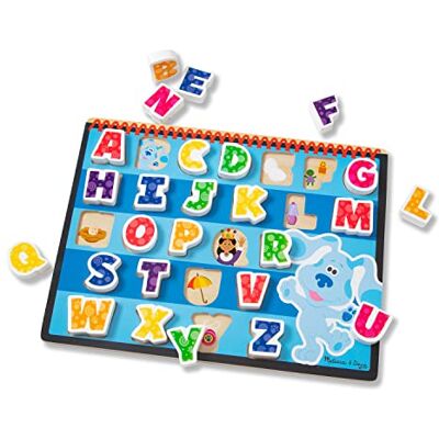 Melissa & Doug Blue's Clues & You, Puzzle Lettere Alfabeto, 26 Pezzi, Gioco Montessori, Gioco Legno, Multicolore, Gioco Educativo, Regalo Bambini e Bambine Melissa & Doug Blue's Clues & You, Puzzle Lettere Alfabeto, 26 Pezzi, Gioco Montessori, Gioco Legno, Multicolore, Gioco Educativo, Regalo Bambini e Bambine