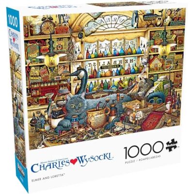 Buffalo Games Charles Wysocki Elmer and Loretta 1000 Piece Jigsaw Puzzle for Adults -Challenging Puzzle Game Nights Finished Size is 26.75 x 19.75 Buffalo Games Charles Wysocki Elmer and Loretta 1000 Piece Jigsaw Puzzle for Adults -Challenging Puzzle Game Nights Finished Size is 26.75 x 19.75