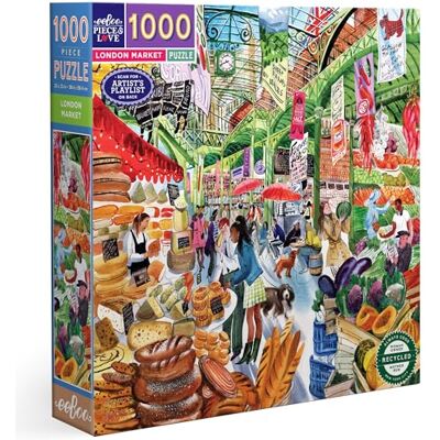 eeBoo London Market Cartone riciclato, puzzle colorato, 1000 pezzi, dimensioni 58,5 cm di lato, eeBoo London Market Cartone riciclato, puzzle colorato, 1000 pezzi, dimensioni 58,5 cm di lato,