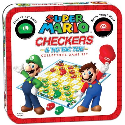USAopoly The OP Super Mario Checkers & Tic Tac Toe in inglese per età 6+ Strategico per 2 giocatori Checkers & Tic, Tac, Toe Tema Super Mario per i fan di Super Mario USAopoly The OP Super Mario Checkers & Tic Tac Toe in inglese per età 6+ Strategico per 2 giocatori Checkers & Tic, Tac, Toe Tema Super Mario per i fan di Super Mario