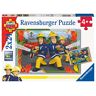 Ravensburger Puzzle Sam il Pompiere e il suo Team, 2 Puzzle da 24 Pezzi per Bambini e Bambine, a partire dai 4 anni Esclusiva Amazon