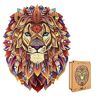Lubiwood Mighty Lion Puzzle in Legno a Forma di Animale Unica (42x29 cm) Incoraggia la Concentrazione & la Creatività Include Scatola Regalo in Legno Ideale per Adulti