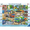 Ravensburger – Sul cantiere c'è cosa succede Puzzle con cornice da 24 pezzi, per bambini dai 4 anni in su, con Search and Find, Colore Verde Teal/Turchese