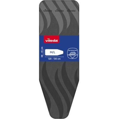 Vileda Copriasse da stiro Total Reflect Ultimate, stiratura extra rapida, misura universale per superfici da stiro 120-130 cm di lunghezza x 38-45 cm di larghezza, adatto per ferro da stiro a vapore Vileda Copriasse da stiro Total Reflect Ultimate, stiratura extra rapida, misura universale per superfici da stiro 120-130 cm di lunghezza x 38-45 cm di larghezza, adatto per ferro da stiro a vapore