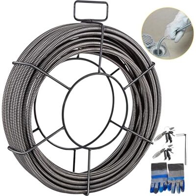 VEVOR Furet karcher 50pi 3/8po Tuyau pour karcher Flexible nettoyeur haute pression Tuyau serpentin pour toilettes bouchées et les éviers VEVOR Furet karcher 50pi 3/8po Tuyau pour karcher Flexible nettoyeur haute pression Tuyau serpentin pour toilettes bouchées et les éviers