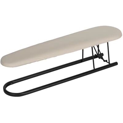 Wenko Asse da stiro Leona, asse da stiro per maniche, imbottitura in 100% cotone, 52 x 14 x 12 cm, nero/bianco Wenko Asse da stiro Leona, asse da stiro per maniche, imbottitura in 100% cotone, 52 x 14 x 12 cm, nero/bianco