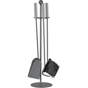 FIREFIX Attrezzi da camino, 4 pezzi, 150 x 150 x 580 mm (L x P x A), supporto e posate laccati, manici in acciaio INOX FIREFIX Attrezzi da camino, 4 pezzi, 150 x 150 x 580 mm (L x P x A), supporto e posate laccati, manici in acciaio INOX