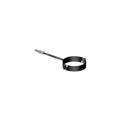 STABILE STAFFA FASCETTA MURALE PER TUBO FUMI PELLET/LEGNA D.120 NERA CON BARRA E TASSELLO STABILE STAFFA FASCETTA MURALE PER TUBO FUMI PELLET/LEGNA D.120 NERA CON BARRA E TASSELLO