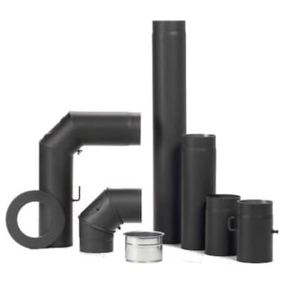 FIREFIX Set di tubi per stufa, in acciaio spesso 2 mm, diametro 150 mm, 3 pezzi, colore: Nero FIREFIX Set di tubi per stufa, in acciaio spesso 2 mm, diametro 150 mm, 3 pezzi, colore: Nero