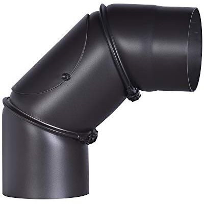 FIREFIX Tubo a gomito per stufa in acciaio spesso 2 mm (tubo fumo) di diametro 130 mm, per stufe e fuochi da camino, Senotherm, nero, regolabile a 0 – 90 gradi, con porta di pulizia FIREFIX Tubo a gomito per stufa in acciaio spesso 2 mm (tubo fumo) di diametro 130 mm, per stufe e fuochi da camino, Senotherm, nero, regolabile a 0 – 90 gradi, con porta di pulizia