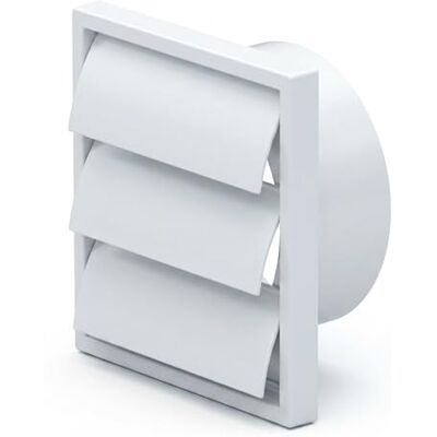 Airflow Griglia a Lamelle per Gravità – Copertura Esterna per Ventilazione da Parete in Plastica Bianca per Condotti da 125 mm / 5" – Uscita Aria Resistente alle Intemperie – 187 mm x 187 mm Airflow Griglia a Lamelle per Gravità – Copertura Esterna per Ventilazione da Parete in Plastica Bianca per Condotti da 125 mm / 5" – Uscita Aria Resistente alle Intemperie – 187 mm x 187 mm