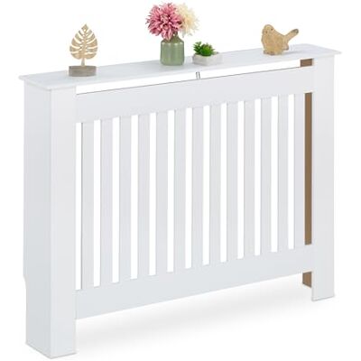 Relaxdays Copritermosifone in Legno MDF, Copricalorifero Rustico, 83x112x19 cm, Copertura Protezione Termosifone, Bianco Relaxdays Copritermosifone in Legno MDF, Copricalorifero Rustico, 83x112x19 cm, Copertura Protezione Termosifone, Bianco