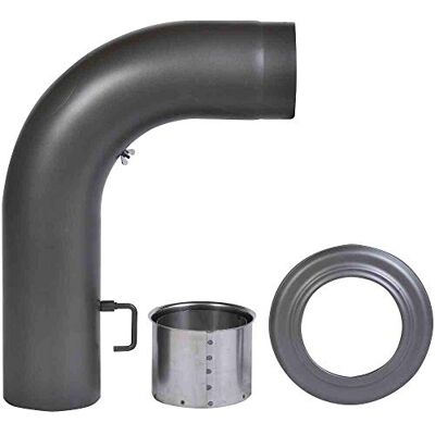 FIREFIX Set di 3 canna fumaria in acciaio spesso 2 mm (tubo angolare) con diametro di 150 mm, per stufe e fuochi d'artificio, colore: Grigio scuro/Nero FIREFIX Set di 3 canna fumaria in acciaio spesso 2 mm (tubo angolare) con diametro di 150 mm, per stufe e fuochi d'artificio, colore: Grigio scuro/Nero