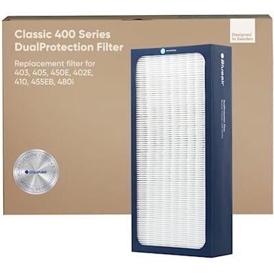 BLUEAIR Classic 400 Series Genuine DualProtection Filter; fits Classic 480i, 402, 403, 405, 410, 450E, 455EB BLUEAIR Classic 400 Series Genuine DualProtection Filter; fits Classic 480i, 402, 403, 405, 410, 450E, 455EB