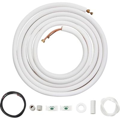 VEVOR Set Mini Split Line da 7620 mm, Tubi in Rame con Diametro Esterno 6,4 e 9,5 mm e Isolamento a Triplo Strato, Ricchi Accessori per Apparecchiature di Condizionamento Pompe Riscaldamento HVAC VEVOR Set Mini Split Line da 7620 mm, Tubi in Rame con Diametro Esterno 6,4 e 9,5 mm e Isolamento a Triplo Strato, Ricchi Accessori per Apparecchiature di Condizionamento Pompe Riscaldamento HVAC