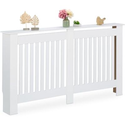 Relaxdays Copritermosifone in Legno MDF, Copricalorifero Rustico, 83x152x19 cm, Copertura Protezione Termosifone, Bianco Relaxdays Copritermosifone in Legno MDF, Copricalorifero Rustico, 83x152x19 cm, Copertura Protezione Termosifone, Bianco