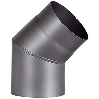 FIREFIX Tubo per stufa in acciaio spesso 2 mm (tubo fumo) di diametro 120 mm, per stufe e fuochi da camino, Senotherm, grigio scuro, 45 gradi, senza porta di pulizia FIREFIX Tubo per stufa in acciaio spesso 2 mm (tubo fumo) di diametro 120 mm, per stufe e fuochi da camino, Senotherm, grigio scuro, 45 gradi, senza porta di pulizia
