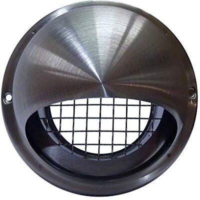 Airflow Presa d'aria in acciaio INOX, forma tonda, 100 mm, con feritoie Airflow Presa d'aria in acciaio INOX, forma tonda, 100 mm, con feritoie