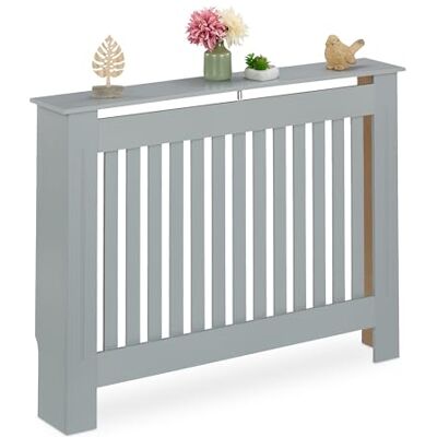 Relaxdays Copritermosifone in Legno MDF, Copricalorifero Rustico, 83x112x19 cm, Copertura Protezione Termosifone, Grigio Relaxdays Copritermosifone in Legno MDF, Copricalorifero Rustico, 83x112x19 cm, Copertura Protezione Termosifone, Grigio