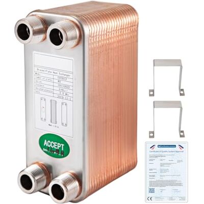 VEVOR Scambiatore di Calore 40 Piastre Scambiatore di Calore per Riscaldamento EATB12 Scambiatore di Calore Piastre in Acciaio VEVOR Scambiatore di Calore 40 Piastre Scambiatore di Calore per Riscaldamento EATB12 Scambiatore di Calore Piastre in Acciaio