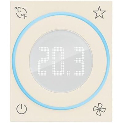 VIMAR Linea Termostato Smart a rotella 2M, tecnologia IoT standard Bluetooth 5.0, ingresso per sensore di temperatura esterna, riscaldamento e condizionamento, alimentazione 100-240 V, canapa VIMAR Linea Termostato Smart a rotella 2M, tecnologia IoT standard Bluetooth 5.0, ingresso per sensore di temperatura esterna, riscaldamento e condizionamento, alimentazione 100-240 V, canapa
