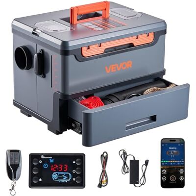 VEVOR Riscaldatore Diesel 8 kW DC 12 V/24 V, Riscaldatore di Parcheggio ad Aria Diesel per Auto, Portatile, Controllo Tramite APP Bluetooth, Telecomando Display LCD, Serbatoio da 5L VEVOR Riscaldatore Diesel 8 kW DC 12 V/24 V, Riscaldatore di Parcheggio ad Aria Diesel per Auto, Portatile, Controllo Tramite APP Bluetooth, Telecomando Display LCD, Serbatoio da 5L